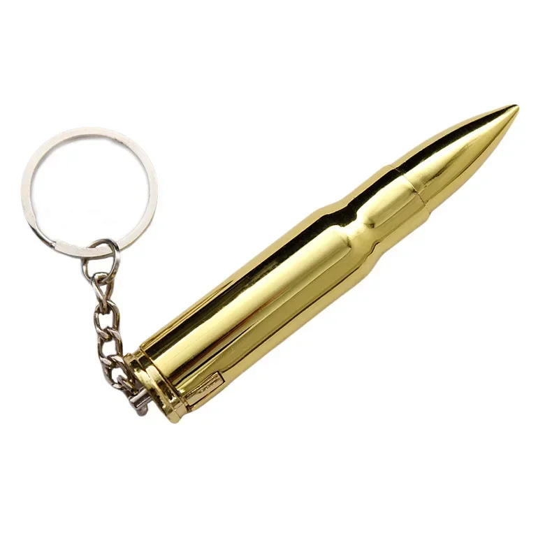 Personalized Bullet-Shape Metal Cigarette Lighter, Refillable Butane Gas Lighter, Keychain, Mini Portable Lighter, Smoking Gift