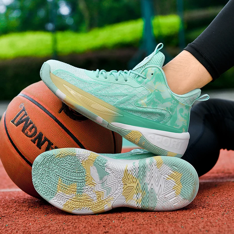 Basketball shoes men's new spring and autumn breathable net shoes men's sports shoes high top men's shoes non-slip soft sole run
