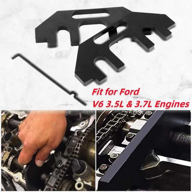 Car Camshaft Holding Tool Kit Engines Timing Tool w/Tensioner Fit for Ford V6 3.5L & 3.7L Engines