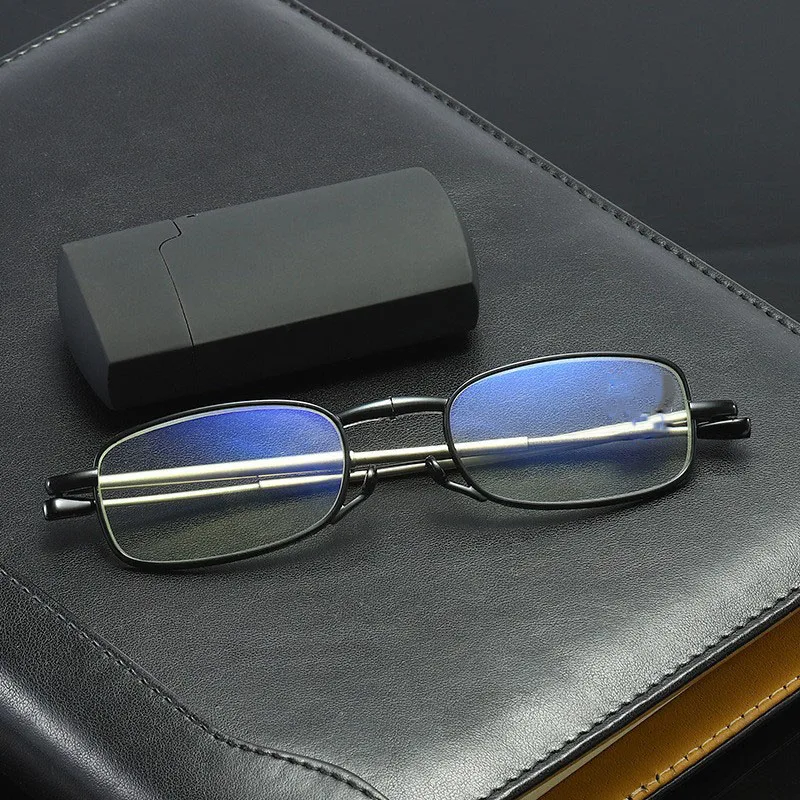 Antennen-geschützte Blaulicht-Lesebrille, Unisex Faltbare Tragbare Brille, mit Reißverschlusstasche und Feuerzeughülle