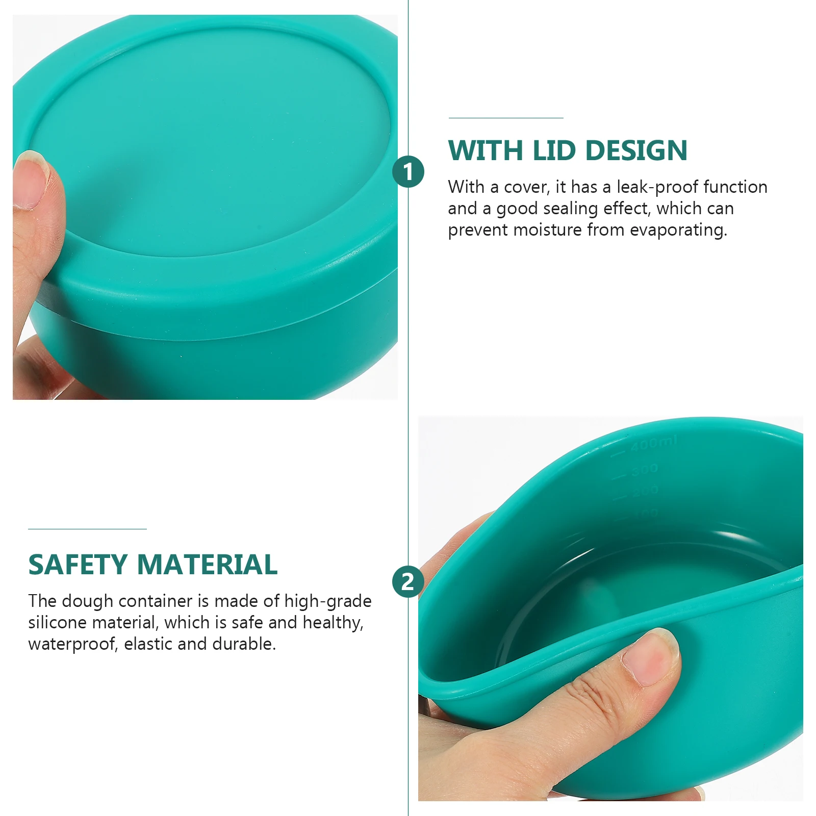 

Household Dough Container Pizza Proofing Box Silicone Dough Bowl Airtight Leakproof for Home Kitchen Outdoor Use
