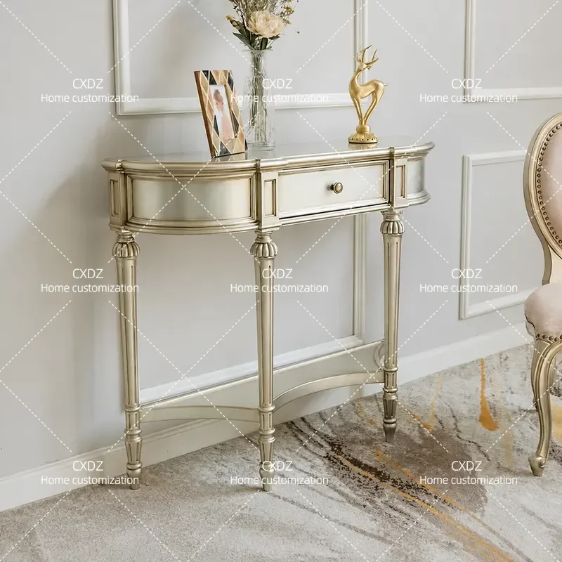 American Rural Solid Wood Porch Cabinet Post Modern Simple Entry Foyer Storage Neoclassical Solid Wood Hallway Console
