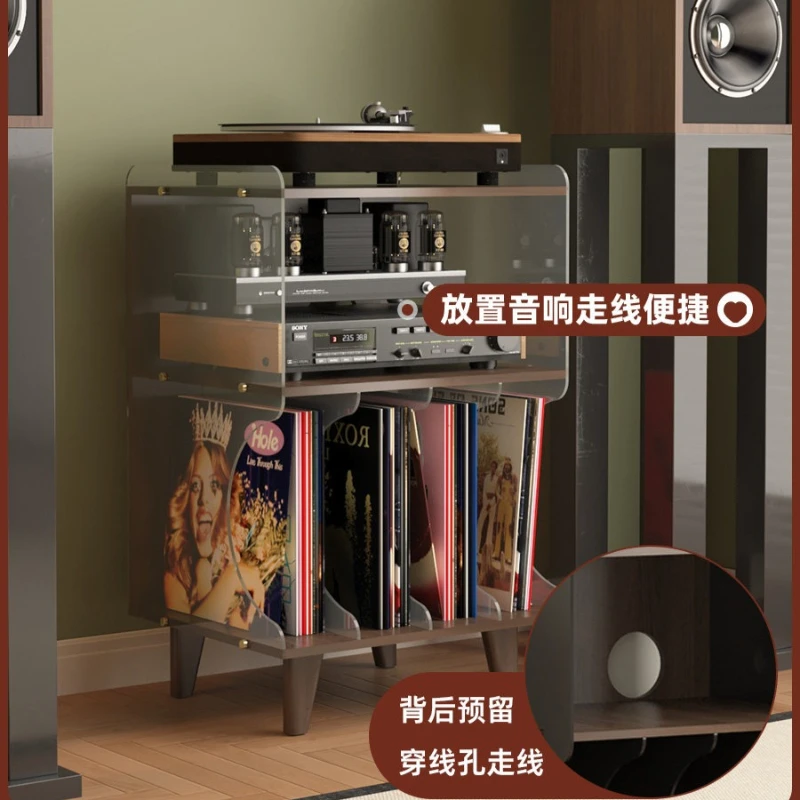 NewPremium Sturdy Acrylic Floor Standing Vinyl Record Storage Cabinet, Multifunctional Display Rack &Organizer for Record Player