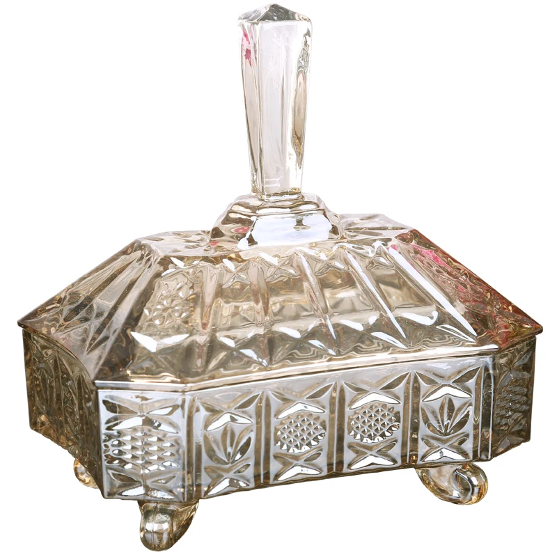 

*European luxury crystal glass sugar jar storage jar dried fruit candy snack jar with lid