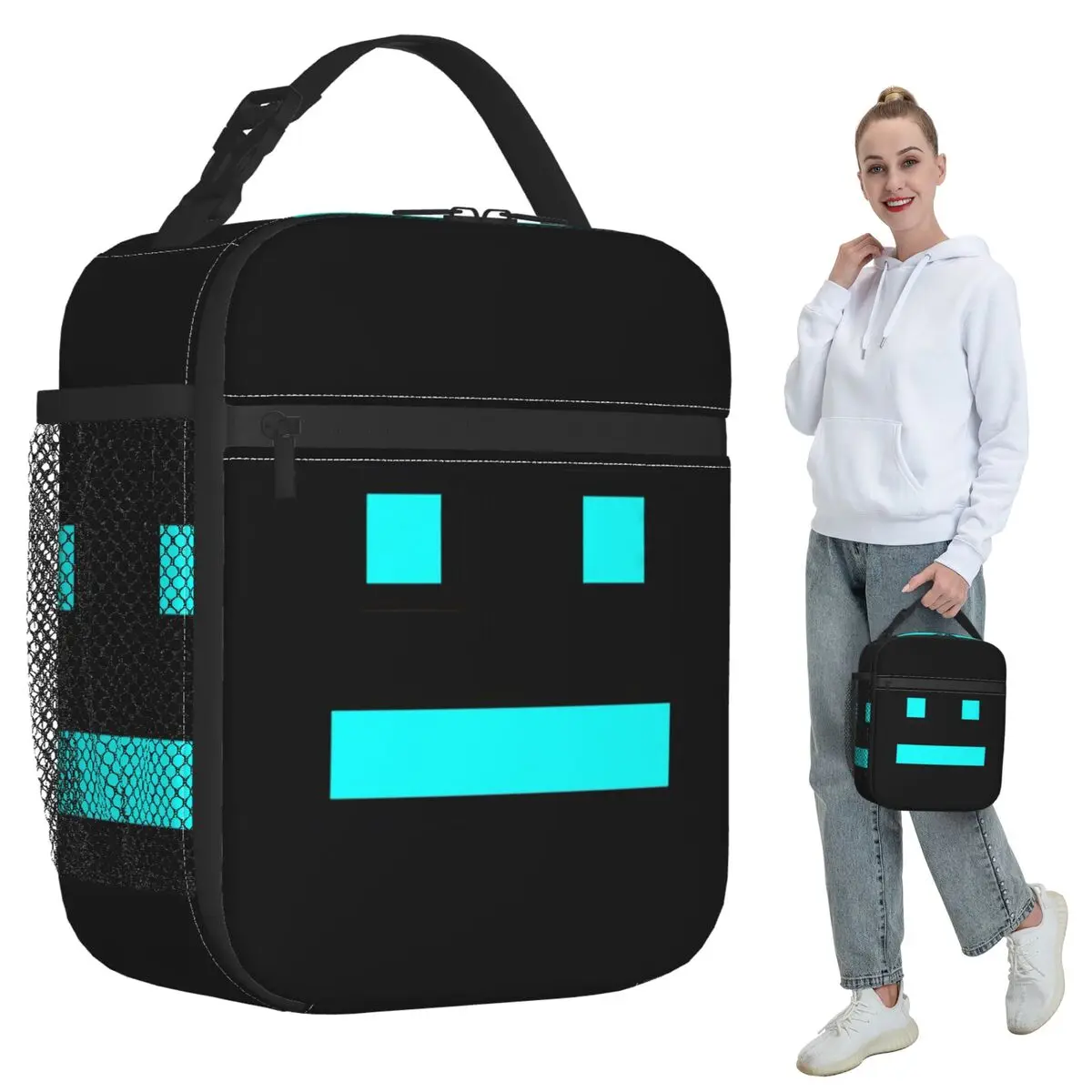 

Игровая геометрия Dash, изолированная сумка для обеда для женщин, офисный холодильник, термосумка для еды, портативная коробка для завтрака, контейнер