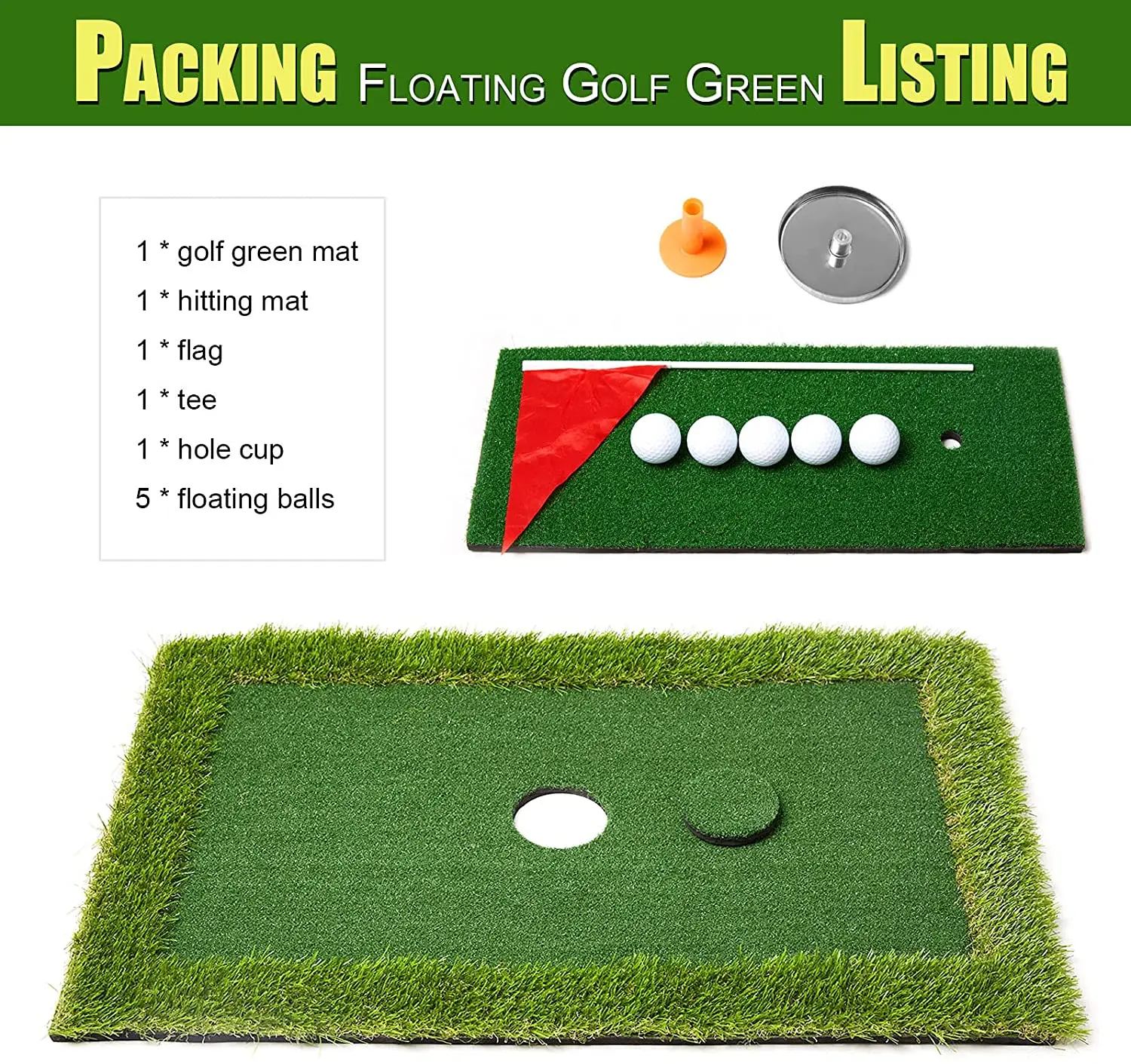 GPG04A Portable Putting Green Golf Field, Indoor Mini Golf Course Putting Green