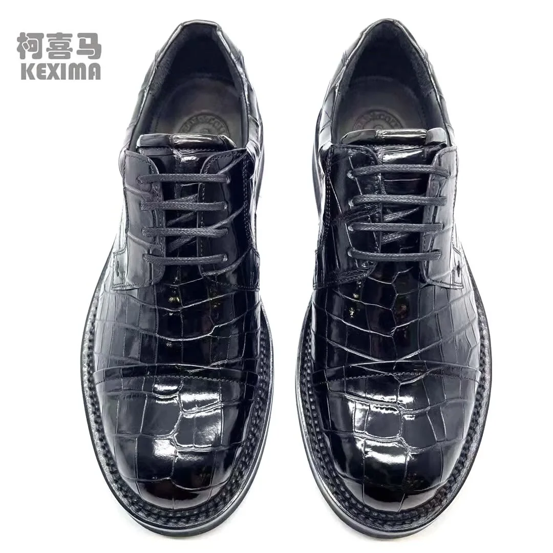 chue new men casueal men leisure men crocodile leather shoes  rubber sole male