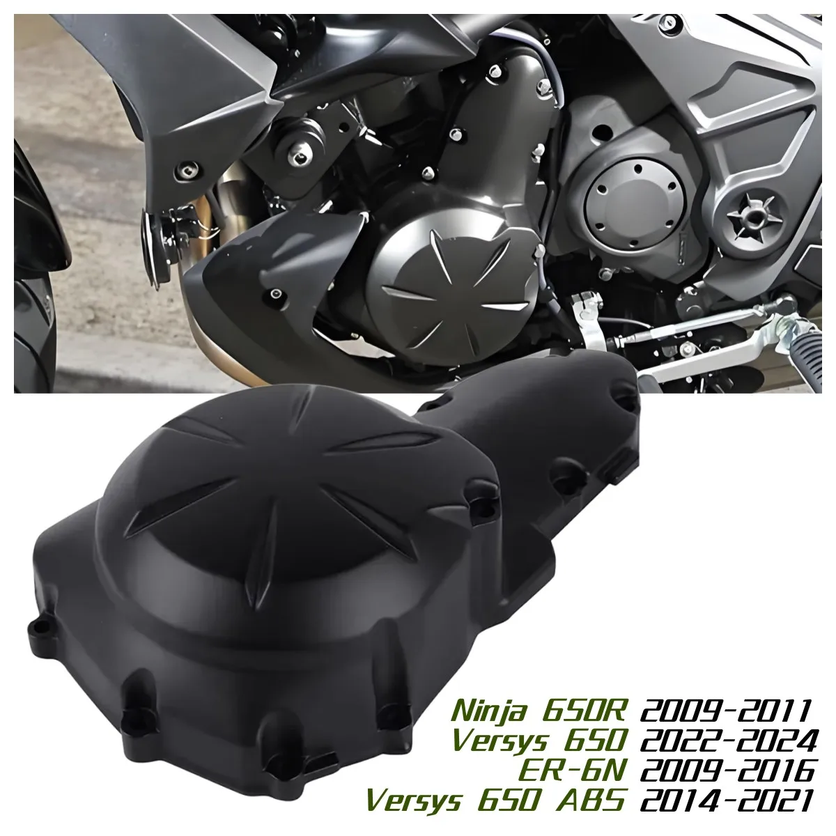 

FOR KAWASAKI Ninja 650R 2009-2011 Versys 650 ABS 2014-2021 ER-6N 2009-2016 Versys 650 2022-2024 Motorcycle Stator Engine Cover.