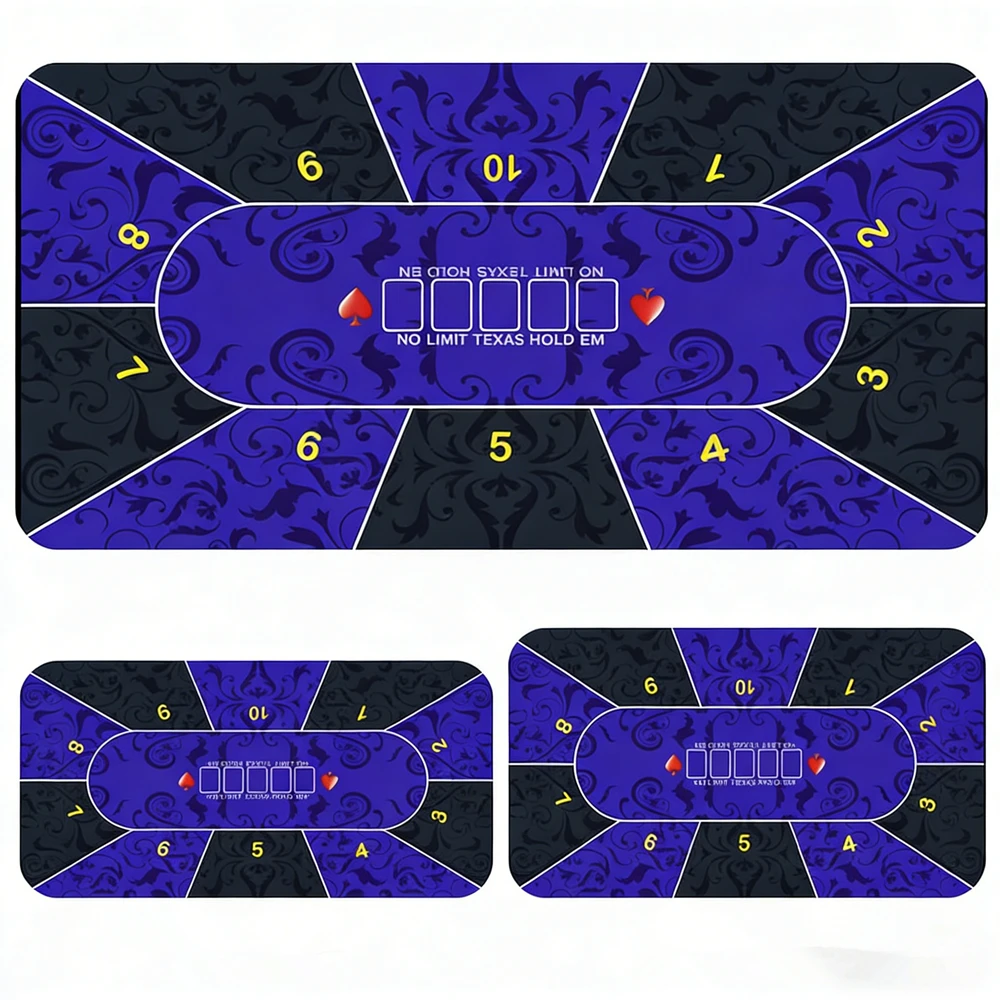 

Professional Texas Hold'em Poker Mat Rubber Casino 10 Players Table Poker Tablecloth Anti Slip Poker Mats Mahjong Board Game Mat