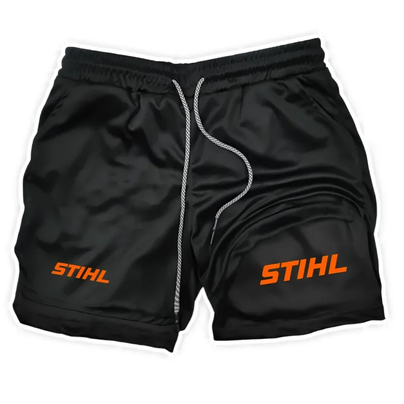 

Men's summer shorts with double-layer fitness mesh lining, elastic waist, breathable and quick-drying for beach swimming