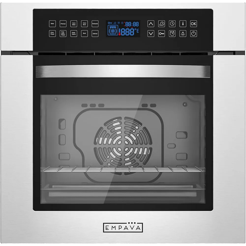 

24" Electric Convection Single Wall Oven 10 Cooking Functions Deluxe 360° ROTISSERIE with Sensitive Touch Control