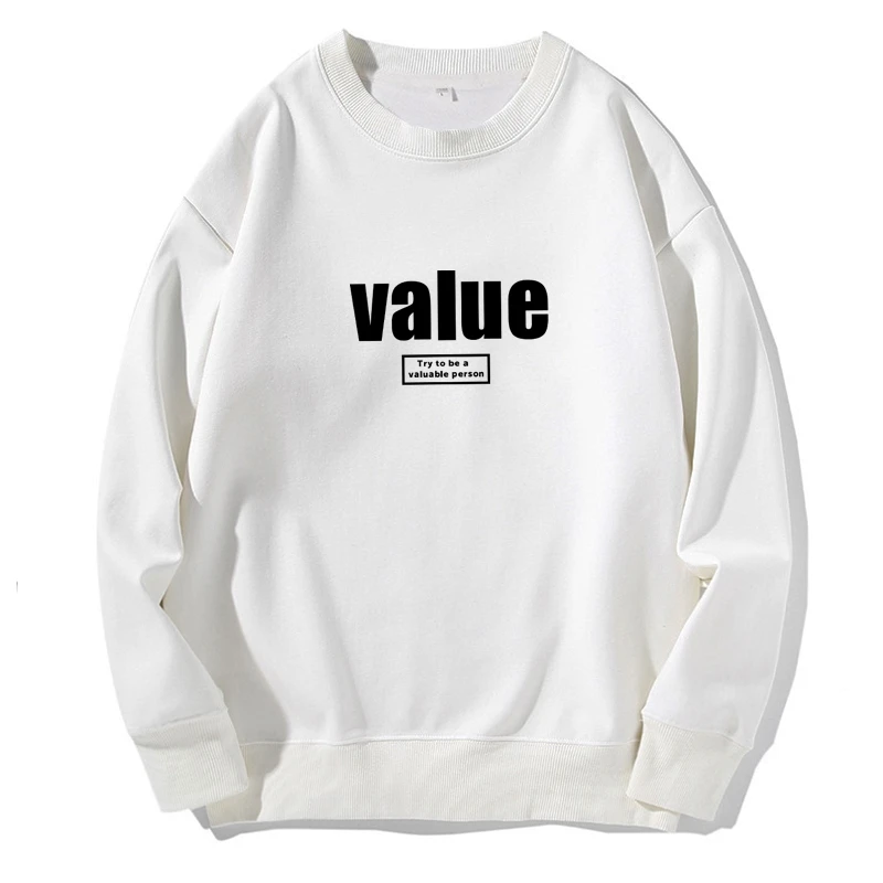 Multicolor Men Women Sweatshirts New Autumn Casual Pullover Hoodies Lightweight Round Neck Letter Printed Oversized Sweatshirt