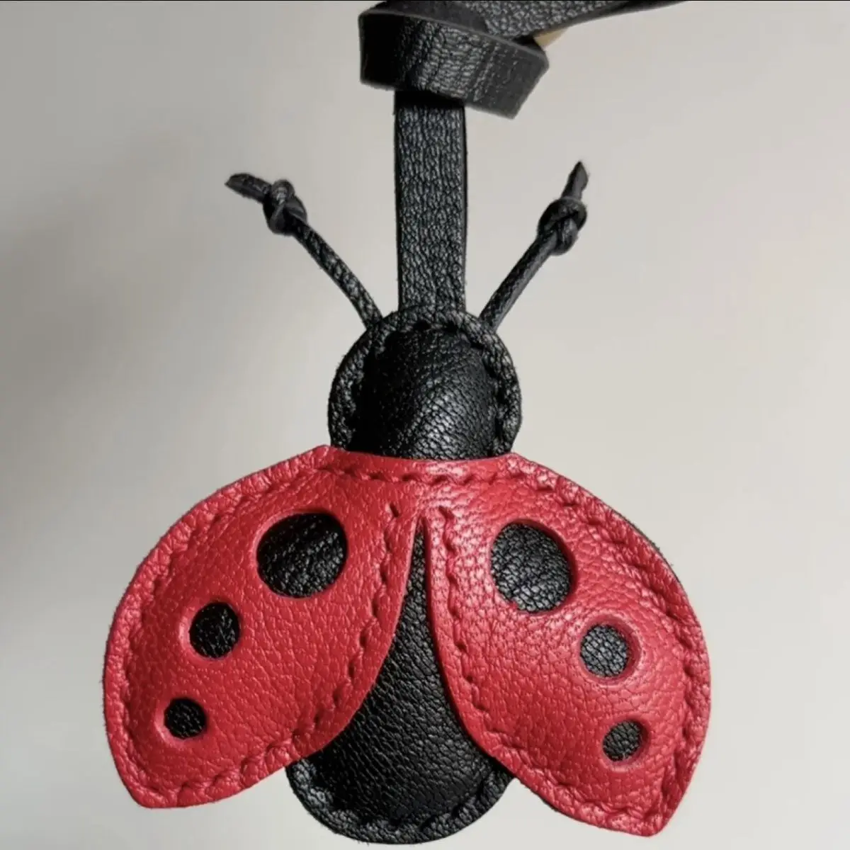 Bag Accessory Seven-Star Ladybug Handmade Genuine Leather Pendant Small Pendant Beetle Bag Pendant Keychain