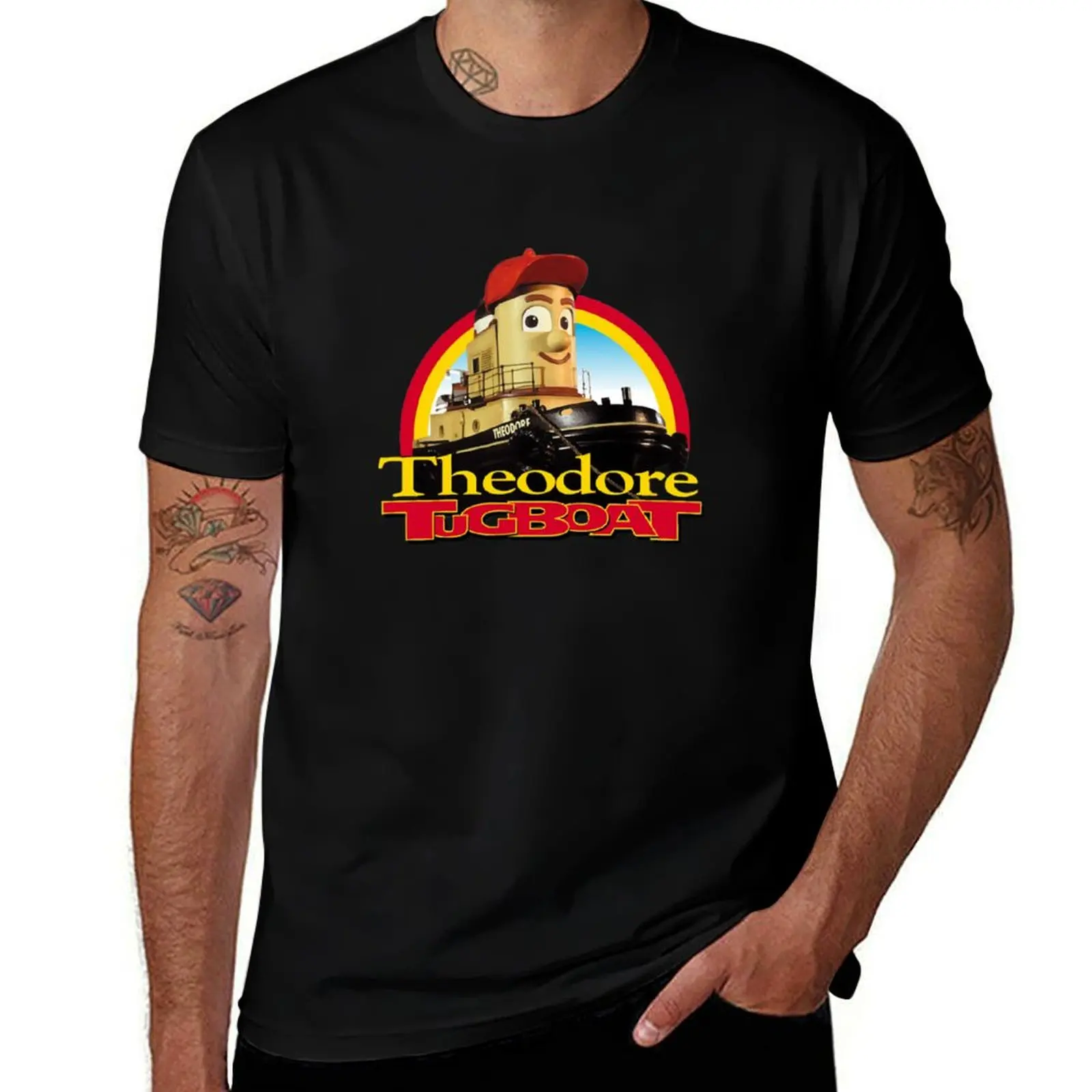Theodore Tugboat T-Shirt Plus Size Workout Short Sleeve Top