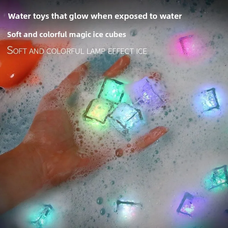 8-delig babybadje LED-oplichtend speelgoed Kleurrijk waterdicht Glow-in-the-Dark speelgoed Perfect voor verjaardags- en kerstcadeaus voor kinderen