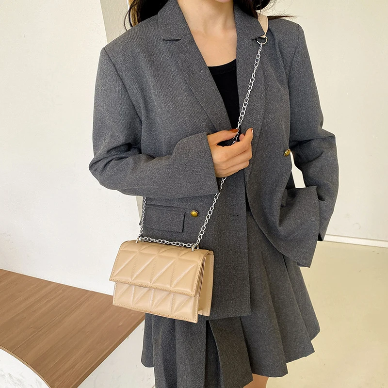 Designer Mode Frauen Umhängetasche Damen PU Leder Griff Handtaschen Kette Riemen Umhängetaschen für Frauen – Detail 23