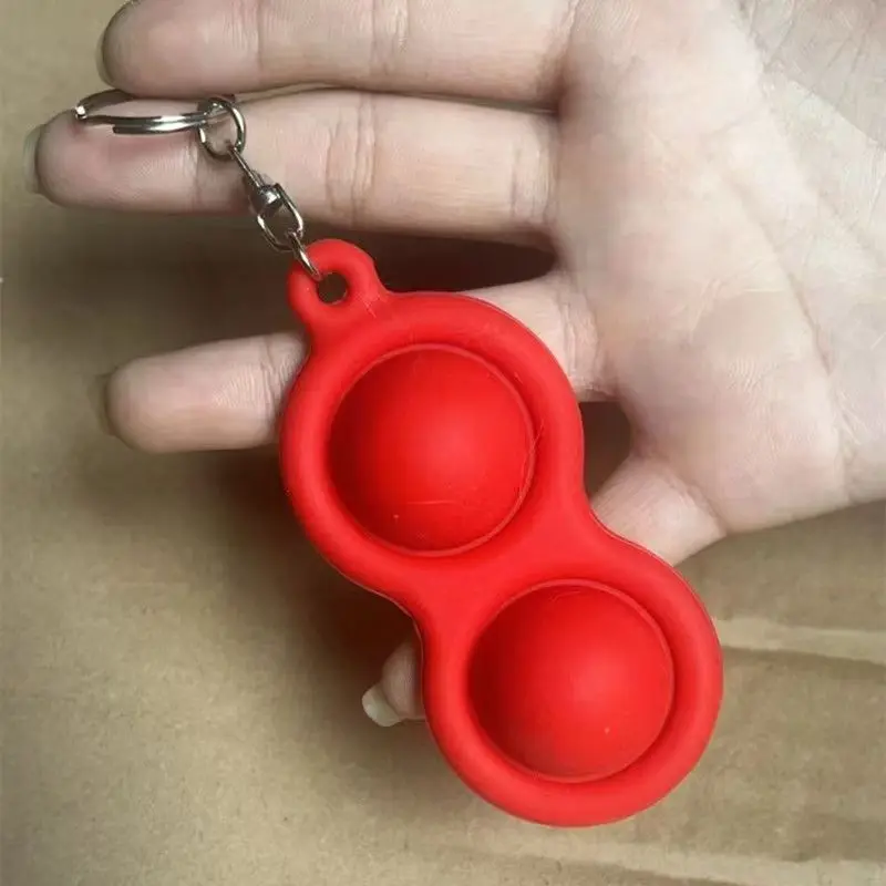 Gantungan Kunci Push Bubbles Fidget untuk Menghilangkan Stres dan Kecemasan, Terapi ADHD Autisme, Mainan Sensorik, Hadiah Ulang Tahun Anak