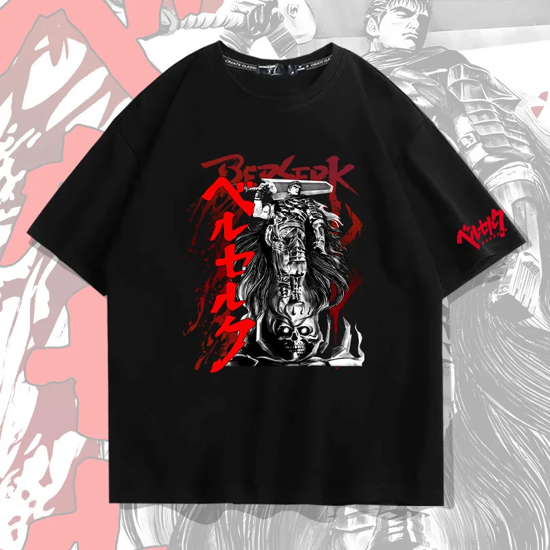 

Anime sword style legend Berserk men's cotton loose personality youth half sleeve trend top summer dress