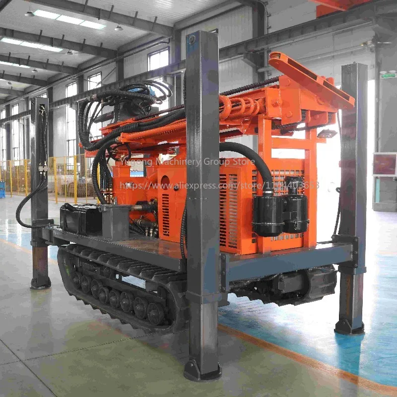 200m Pneumatic Water Well Drilling Rig Mining Drilling Machine with Air Compressor Construction