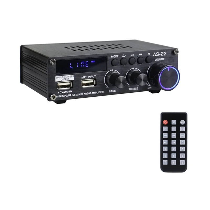 

Y42A-AS22 Hifi Digital Amplifier 30Wx2 2.0 Channel Digital Bluetooth Amplifier Audio Amplifier Receiver For Car Home