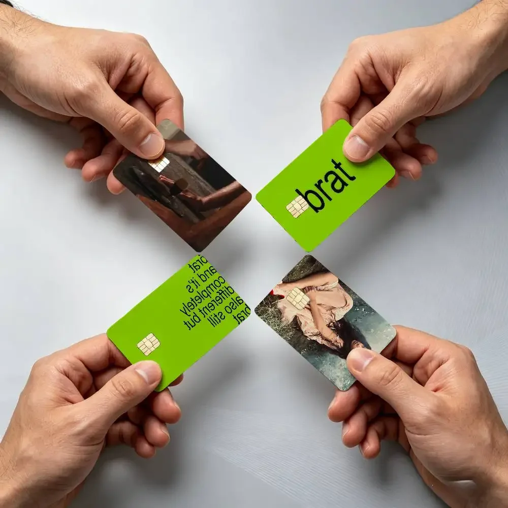 Charli XCX Sexy Singer Wuthering Heights 4PCS!Trendy Cool Business-Style Bank Card Sticker Suitable Debit Card Decoration