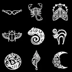 10pcs/lot Stainless Steel Geometric Minimalist DIY Earring Pendant Charm Wholesale Conch Chameleon carab Necklace Making Dolphin