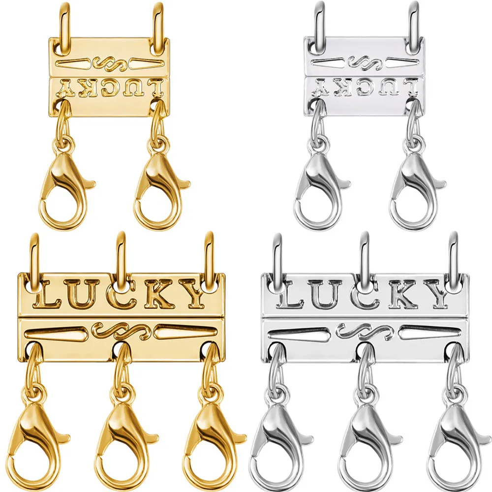 Lucky Necklace Layering Clasp 18K Gold and Silver Strong Multiple Necklace Clasps For Layered Look Separator