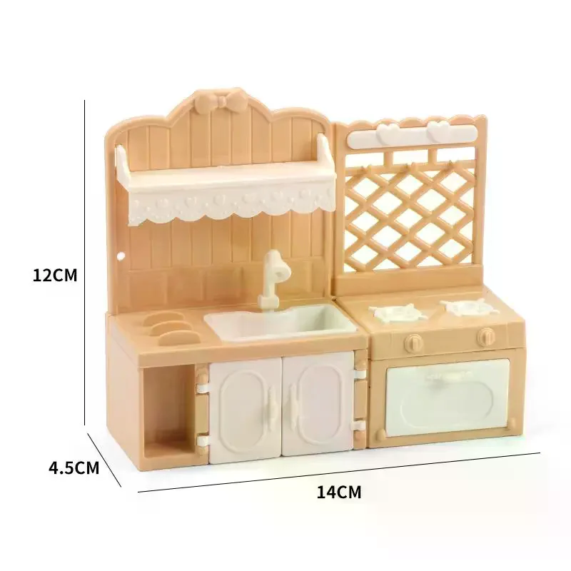 1/12 Scale Dollhouse Miniature Kitchen Display Cabinet Set Pretend Play Toy