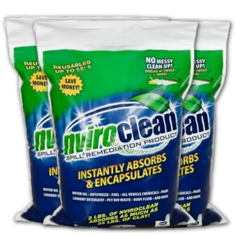 

2 фунта (3 шт. в упаковке) — поглощает до 96 фунтов! Супер впитывающее и инкапсулирующее средство для очистки разливов, для домашнего, коммерческого и промышленного использования.