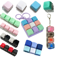 1/4/9Keys Finger Button Mechanical Keyboard Keycaps Keychain Fidget Toys Decompression Stress Relief Keyboard Clicker Kids Toy