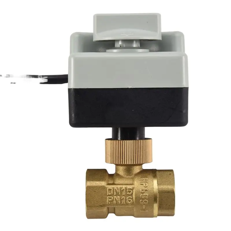 Y51A-4X Ac220v Dn15 2 Way 3 Wires Motorized Ball Valve Electric Actuator With Manual Switch