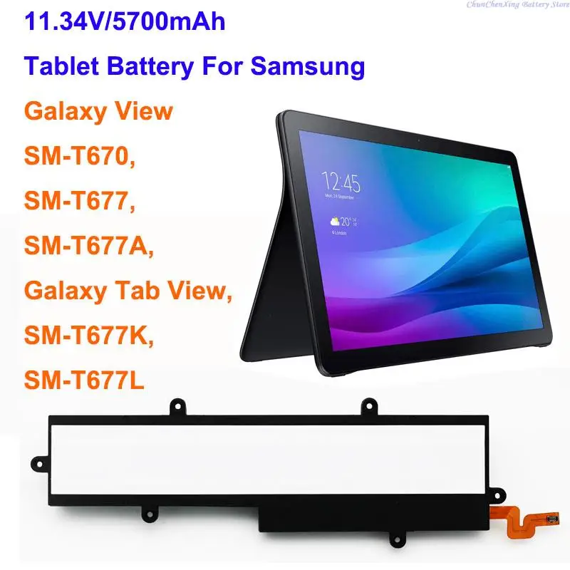 

ALLCCX 5700mAh Battery EB-BT670ABA for Samsung Galaxy View, SM-T670, SM-T677, SM-T677A, SM-T677K, SM-T677L,Galaxy Tab View