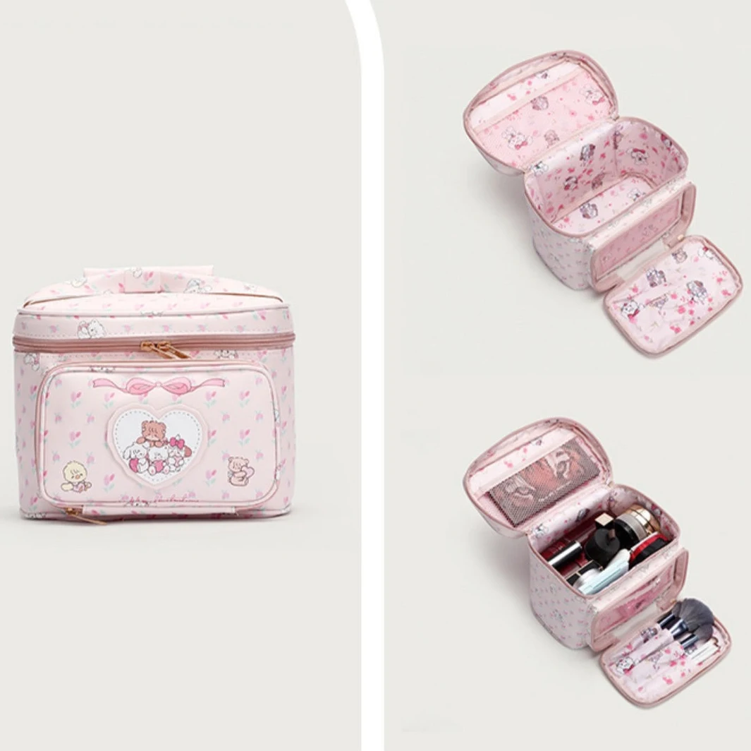 

Косметичка с рисунком Mikko Kawaii Mousse Cammy Latte Souffle, косметичка с принтом, искусственная кожа, большая вместительная дорожная сумка для хранения