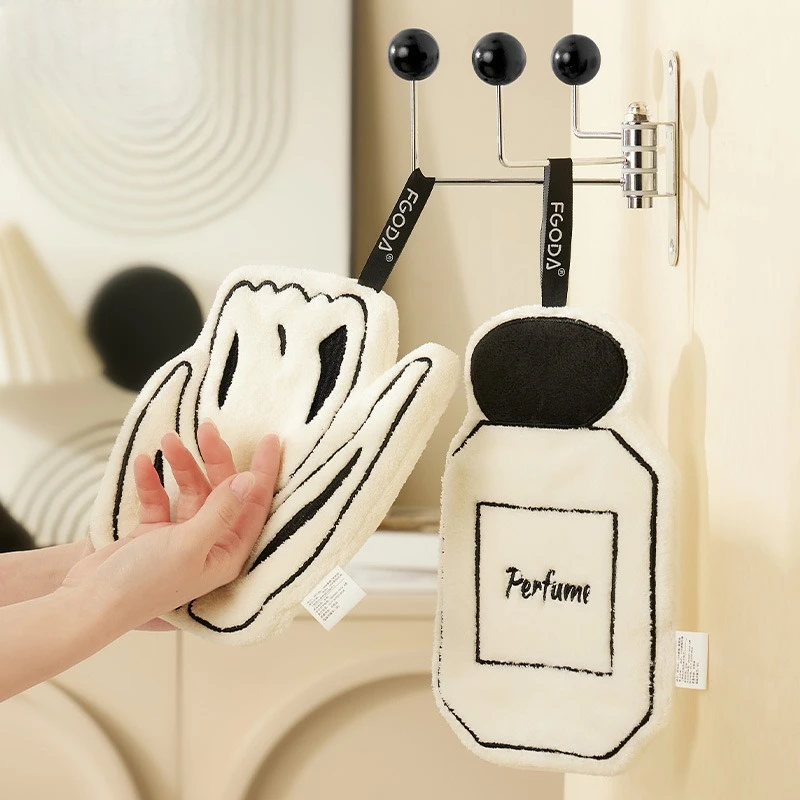 

French Simple Hand Towel Hanging Bathroom Kitchen Special Absorbent Thickened Quick Drying Towel Household Absorbent Rag