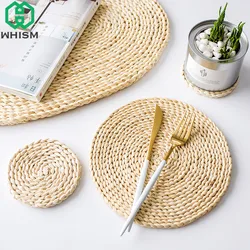 Rotan Stro Placemats, Cup Coasters Pad Eettafel Mat Warmte Isolatie Pot Houder Rieten Drink Coaster Keukenaccessoires