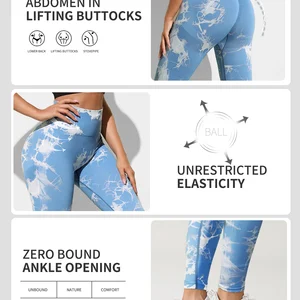Krawatte Dye Yoga Hosen Sport Leggings Frauen ohne hohe Taille Push Up Frau Fitness Fitness Training Leggins Gymnasium 2024 Neu 10 Hauptverkaufsnähung Yogamhosen - №8