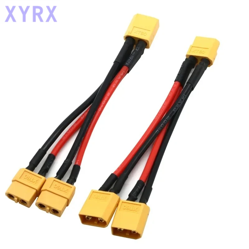 Silicon wire XT60 parallel battery connector male/female cable double extension Y splitter/RC battery motor with 3 way 14AWG