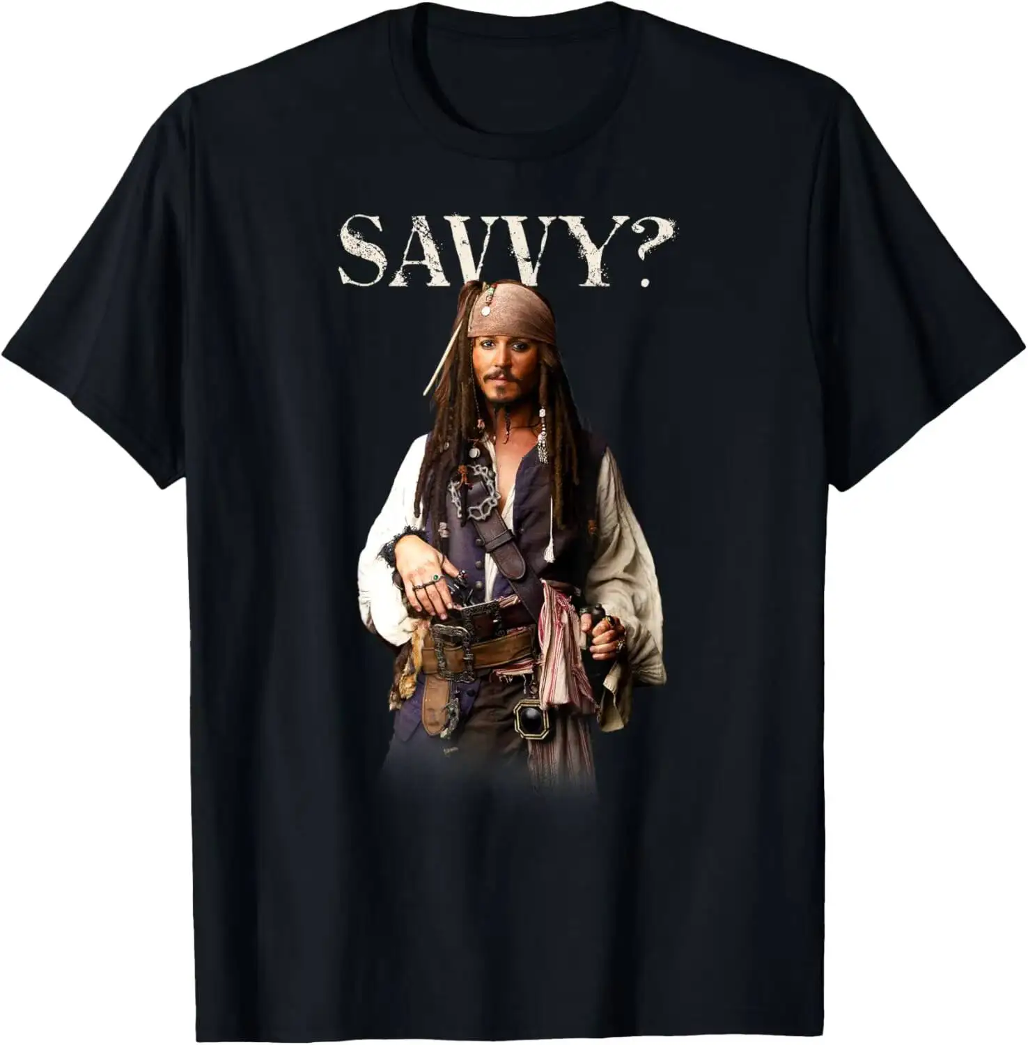 Pirates Of The Caribbean Captain Jack Savvy T-Shirt Tee For Men Women Versatile, Stylish, Breathable, And Summer 100% Cotton