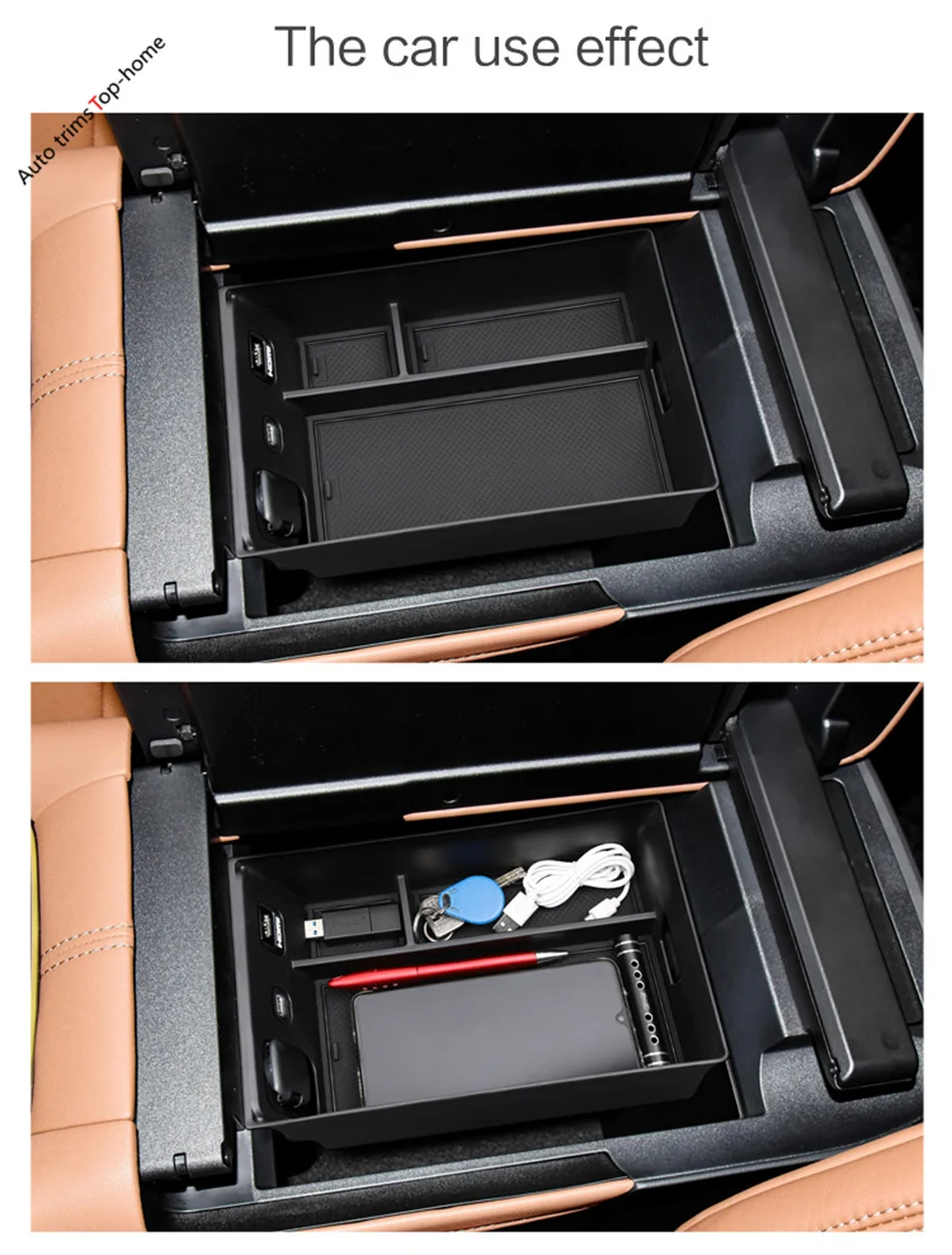 

Central Storage Pallet Armrest Container Multi-grid Box Cover Trim For Toyota Alphard Vellfire 40 Series 2023 2024 Accessories