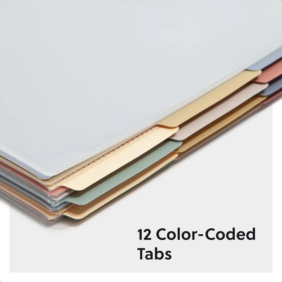 مكتب منظم المشروع يطير 24 جيوب غطاء شفاف مع علامات تبويب مشرقة متنوعة مقاومة للتمزق منظم ملفات بولي Document Org