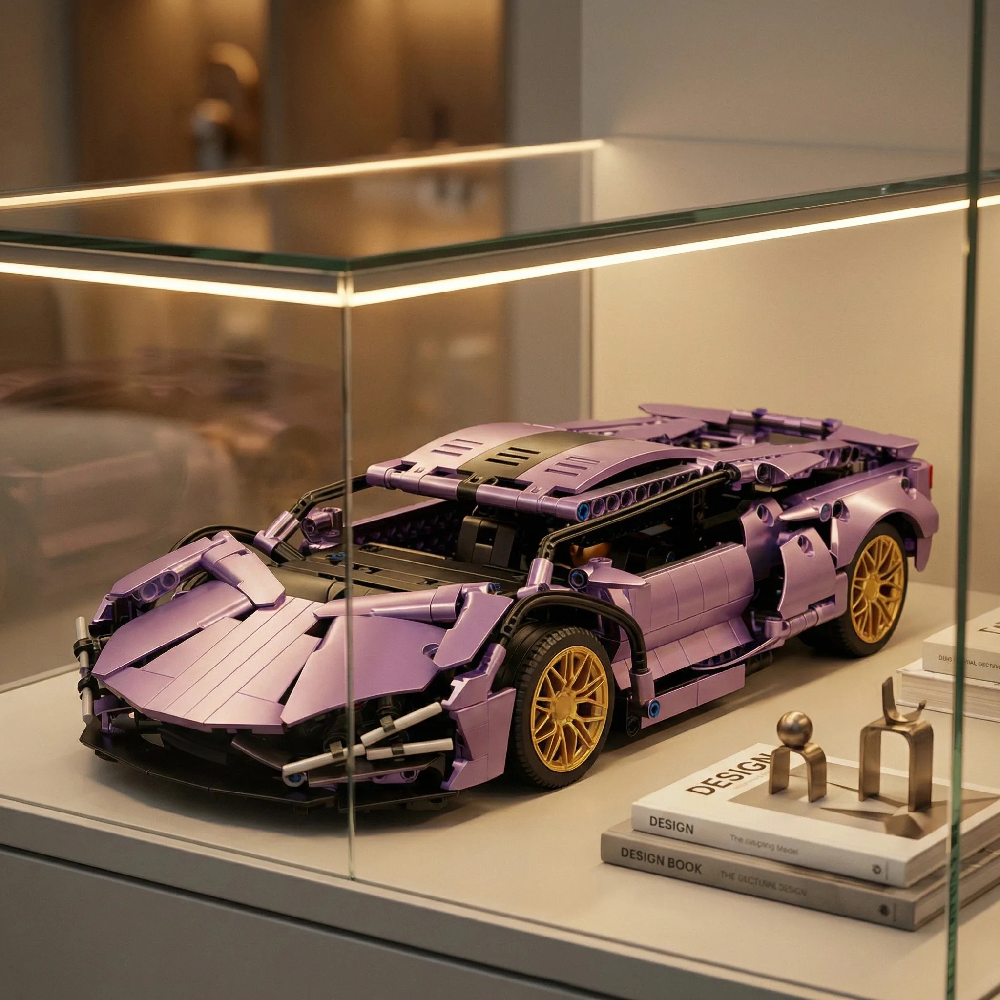 

Purple Supercar Building Blocks, Technic Racing Model, DIY Assembly Bricks, STEM Toy for Collectors