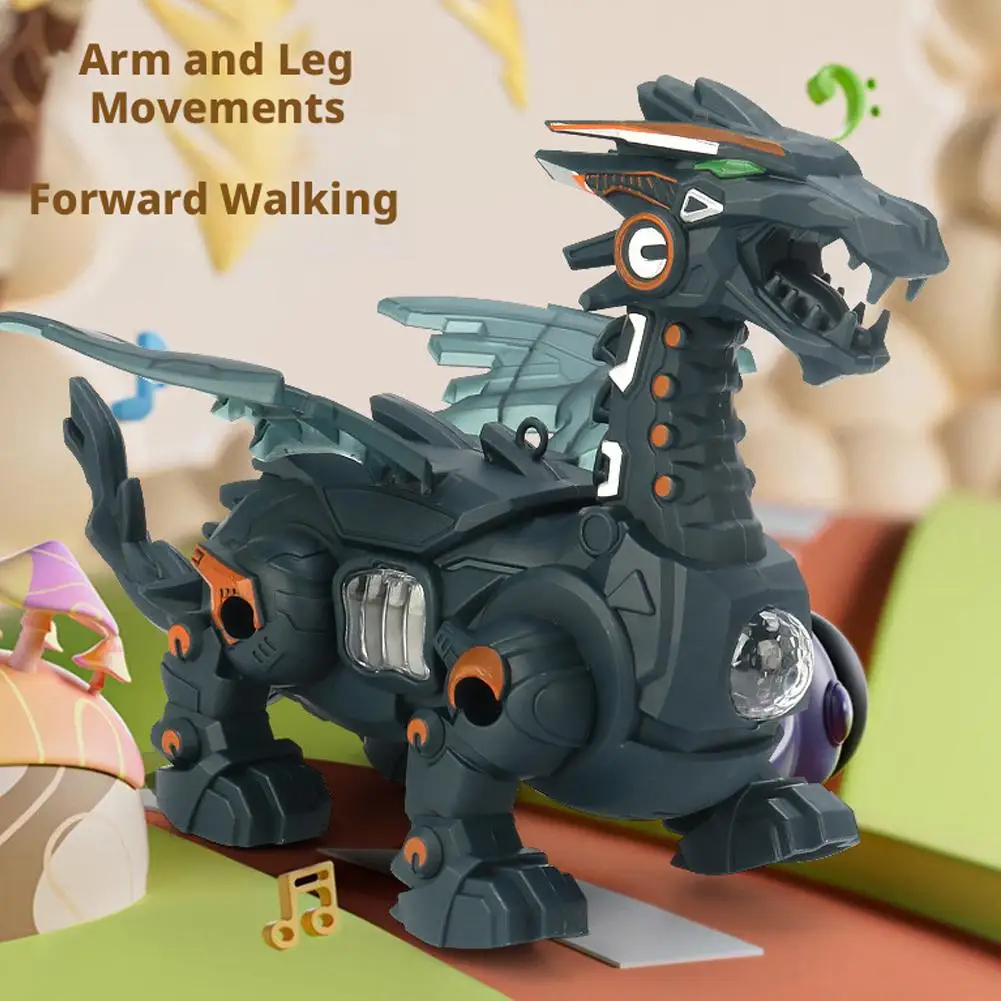 Simulation Fire Mechanical Dinoasur Cool Light Electric Children Entertainment Puzzle Model Game Toys for Boys Gifts ﻿