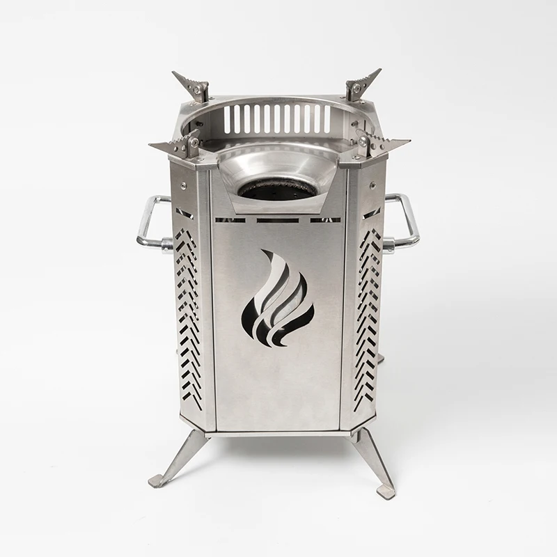 Custom Multifunctional Portable Wood Fire Camping Stove Outdoor Picnic Charcoal Stove by Sheet Metal Fabrication