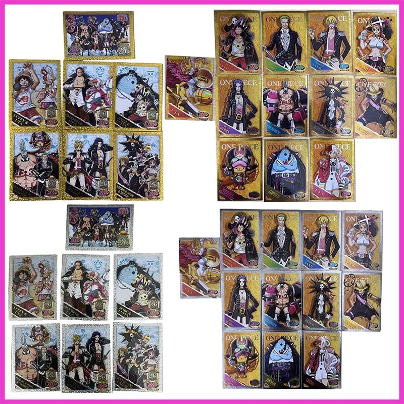 Anime ONE PIECE Rare Metal Cards Luffy Shanks Law Buggy Kid Teach Newgate Toys for boys Collectible Cards Birthday Present