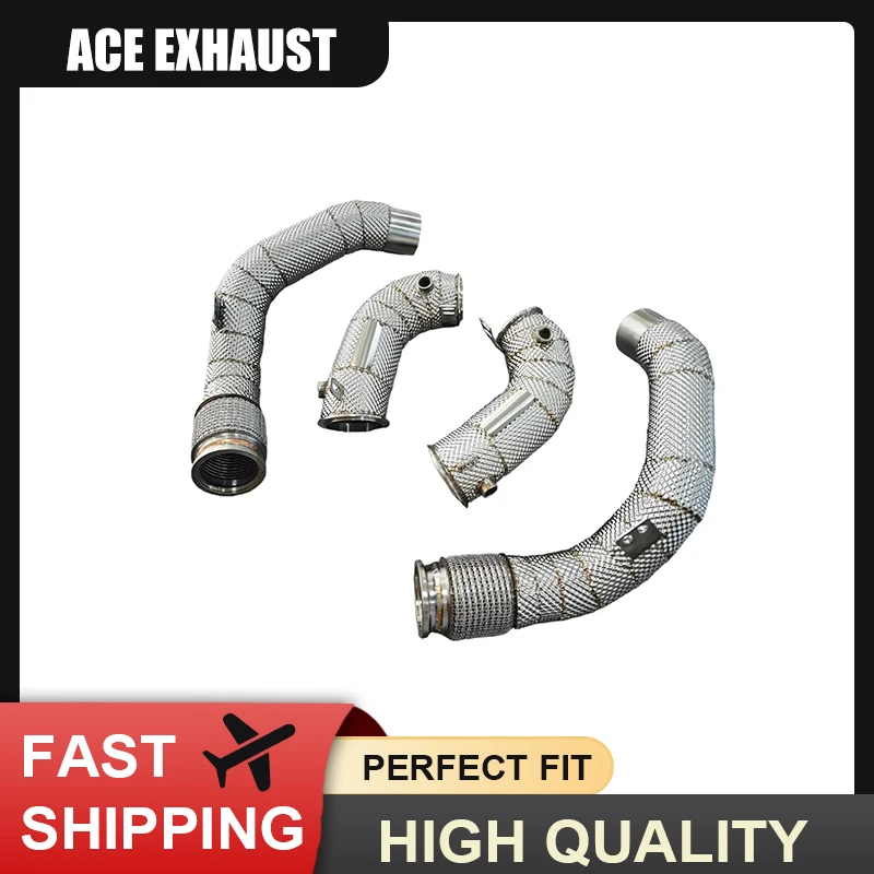ACE Racing Flow Auspuff-Downpipe für BMW M5 F90/M8 F91 F92 F93 4.4T S63 Hochwertiges SUS304 Auspuffrohr mit Hitzeschutz – Detail 4