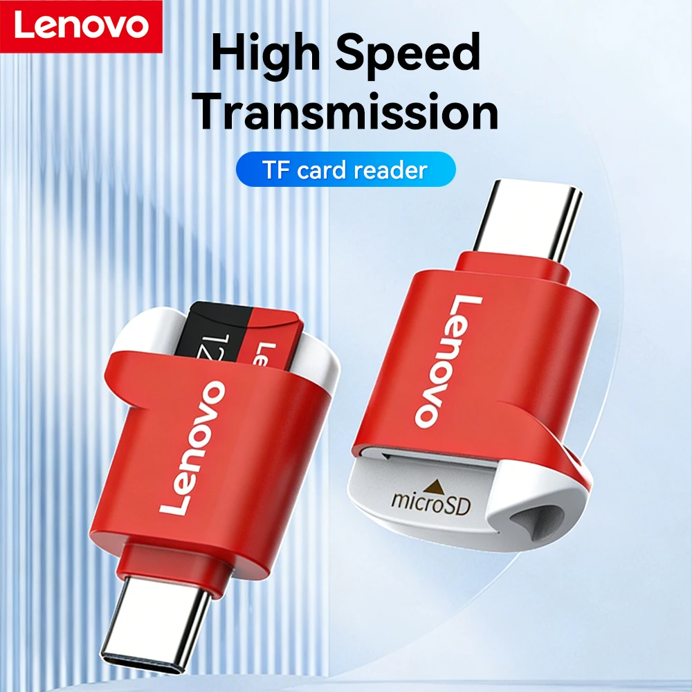 Lenovo  C102 USB 2.0 Card Reader Portable Mini High Speed Card Reader for SD TF Micro SD Memory Card