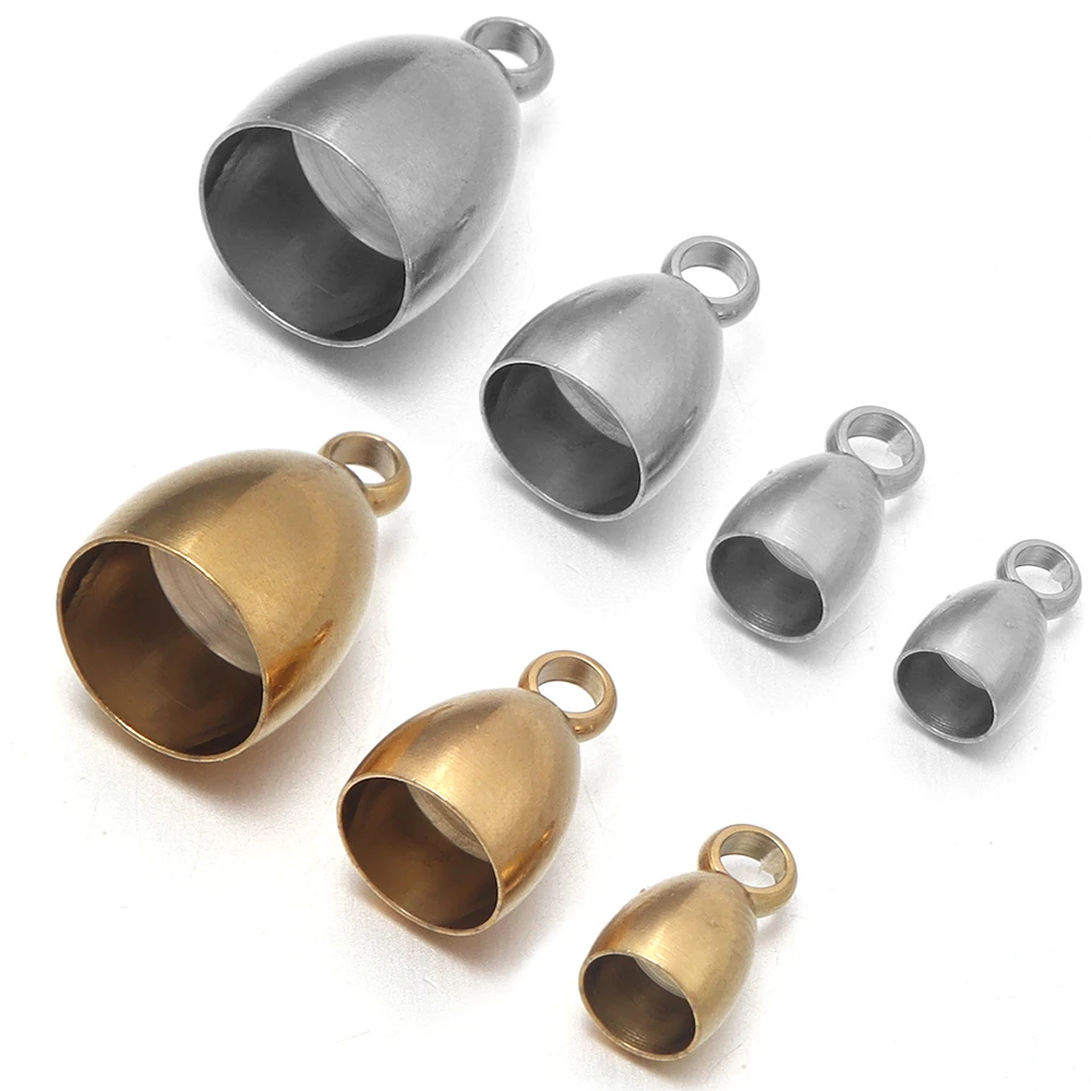 6 Stück Fassförmige Edelstahl-Quetschverschlüsse für Lederkordeln Endkappen Verschlussperlen DIY Schmuckherstellung Armband-Zubehör – Detail 2