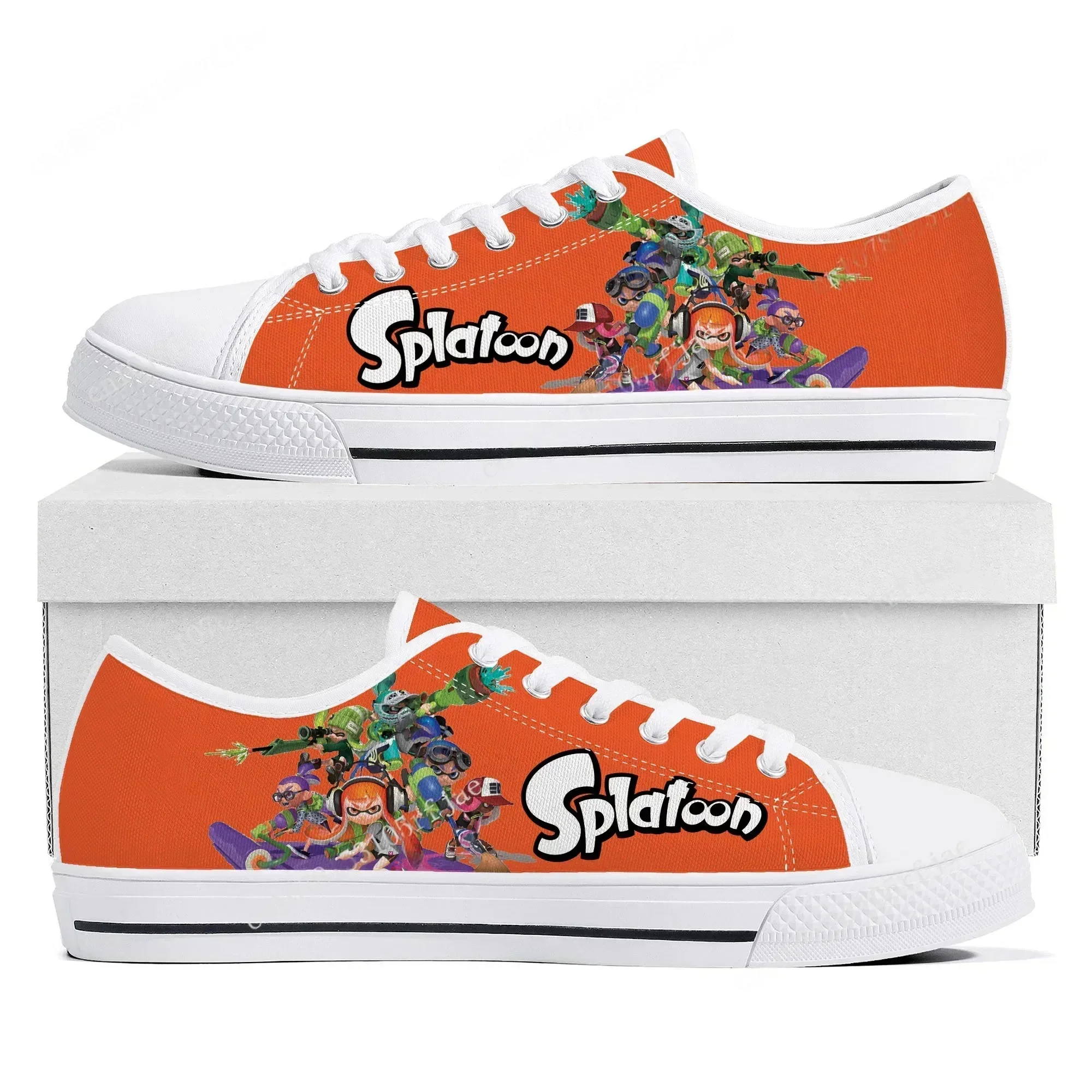 

Anime Cartoon Game Splatoons Low Top Sneakers Women Men Teenager Canvas Fashion Sneaker Couple Custom Built Shoes