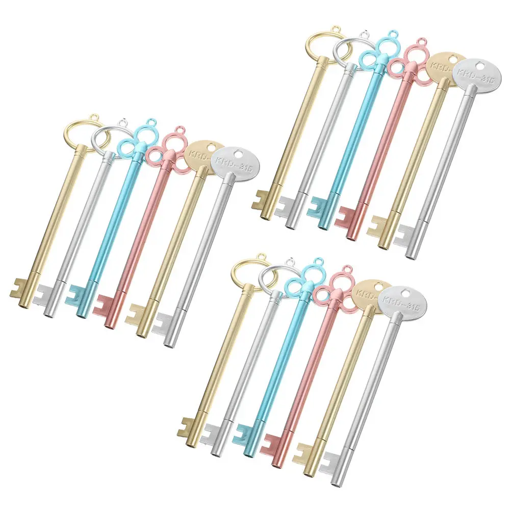 

18Pcs Vintage Key Writing Gel Pens Smooth Grip for Office Home School Student Signature Prize Gifts Gel Pen Writing Pens