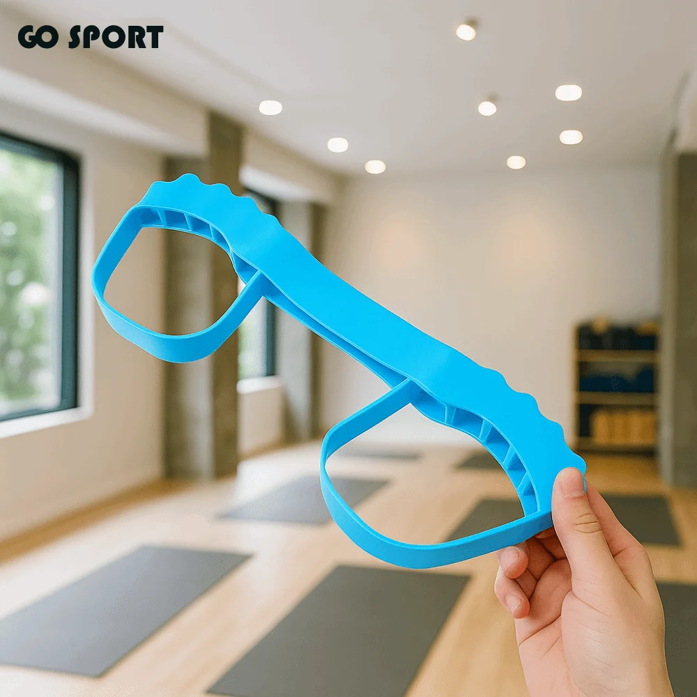 

Регулируемый ремешок, устройство для формирования ног, синий силиконовый эспандер, бедровое кольцо, фитнес-браслет, эластичное кольцо, упражнения на растяжку